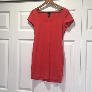 Red T-shirt dress